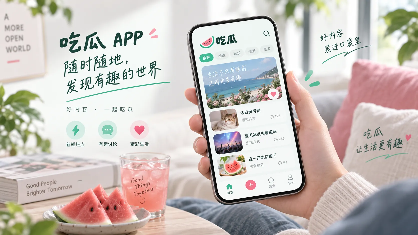 多层消息来源与转发链路示意画面