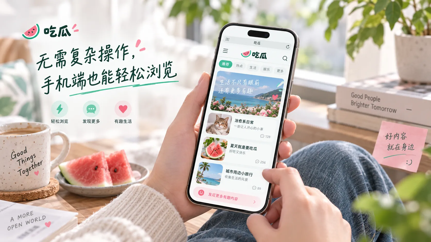 吃瓜网移动端页面浏览示意